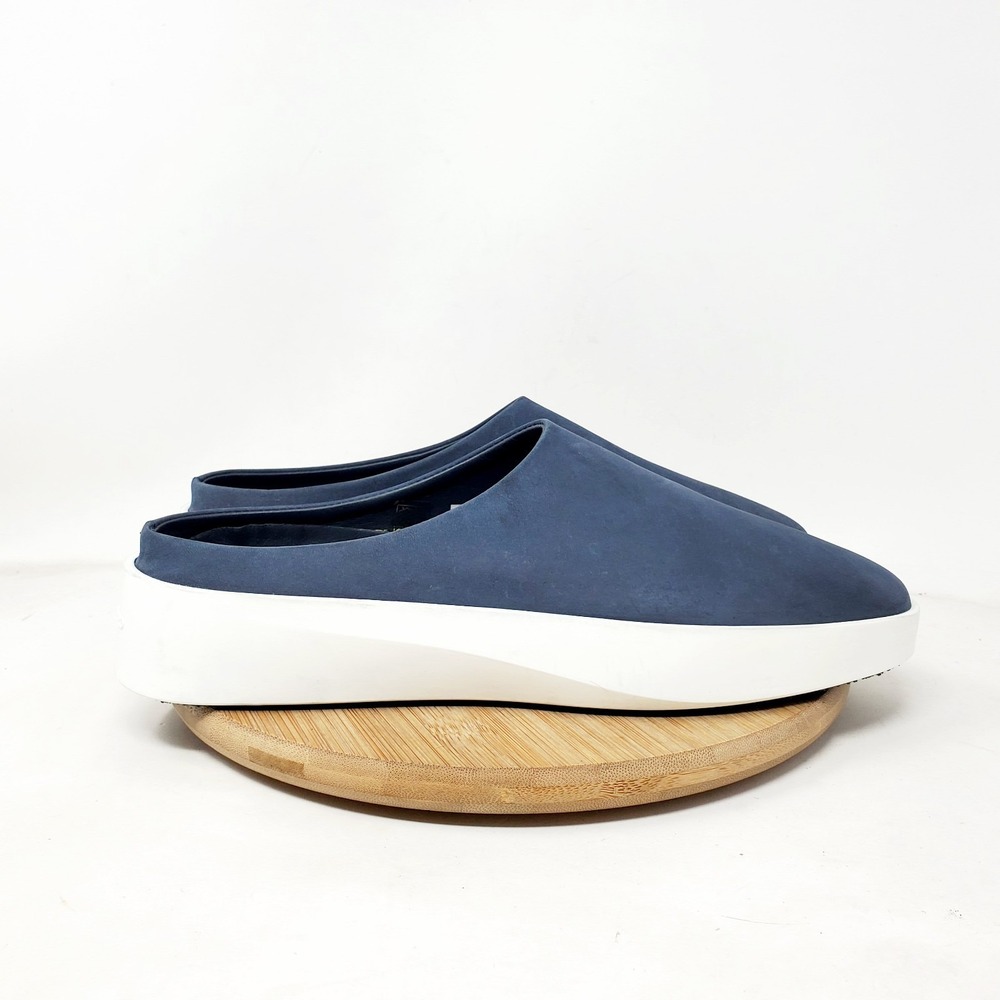 Wolf & Shepherd Cruise Mule Shoes Womens 8 Blue Nubuck Slip On Comfort Sneaker